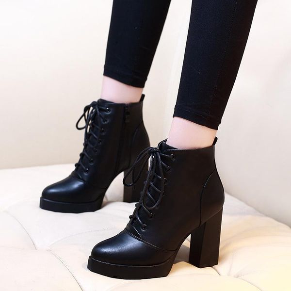 fashion black boot women spring autumn lace-up soft leather platform shoes woman party ankle boots high heels jnoc
fashion black boot women spring autumn lace-up soft leather platform shoes woman party ankle boots high heels jnoc