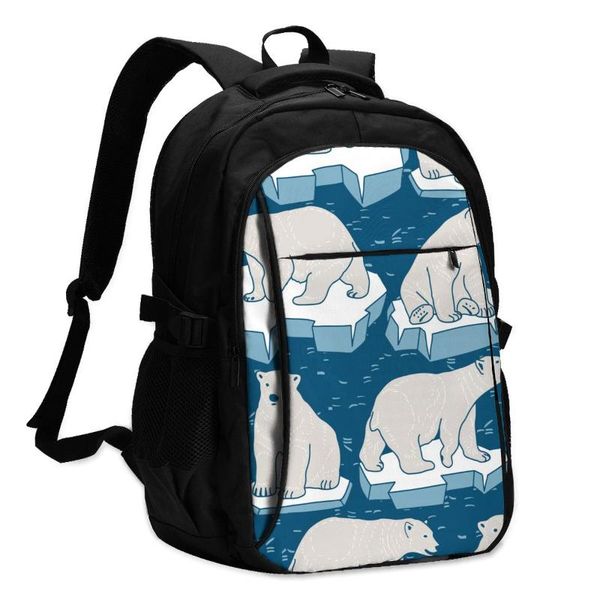 backpack 2021 cool printing lappolar bear on ice floe usb charging travel women male school mochila
backpack 2021 cool printing lappolar bear on ice floe usb charging travel women male school mochila