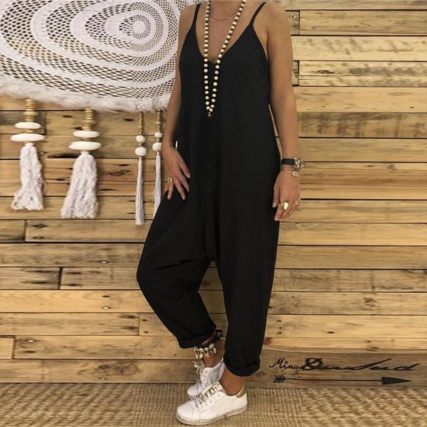 sleeveless casual loose playsuit womens rompers long trousers boho combishort femme dropshipping xb30, Black;white
sleeveless casual loose playsuit womens rompers long trousers boho combishort femme dropshipping xb30, Black;white