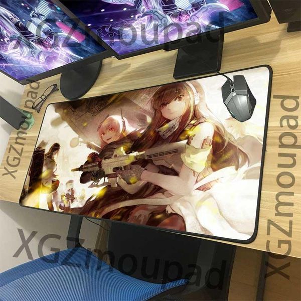 mouse pads & wrist rests xgz classic anime custom large gaming pad black lock edge girls frontline computer desk mat non-slip for csgo dota