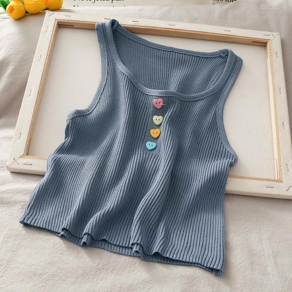 women's tanks & camis 2021 chic buttons vest tank casual short knitwear slim crop summer thin knitted t shirt, White
women's tanks & camis 2021 chic buttons vest tank casual short knitwear slim crop summer thin knitted t shirt, White