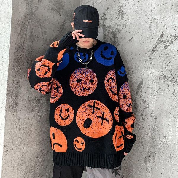 men's sweaters hybskr autumn winter cartoon mens ripped harajuku fashion oversized knitted pullovers hip hop male casual knitwear, White;black
men's sweaters hybskr autumn winter cartoon mens ripped harajuku fashion oversized knitted pullovers hip hop male casual knitwear, White;black