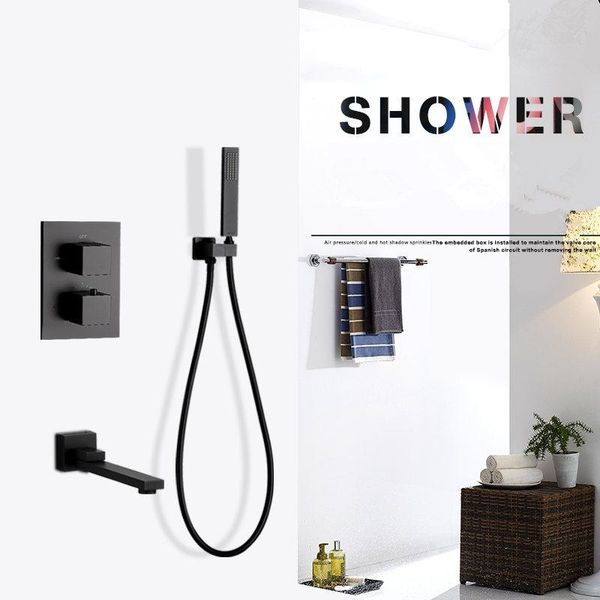 bathtub faucets thermostatic control matte black wall mounted faucet with hand shower rotatable water outlet tap
bathtub faucets thermostatic control matte black wall mounted faucet with hand shower rotatable water outlet tap