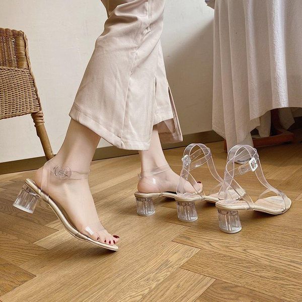 sandals style women's sandal one-word buckle pvc fiber transparent fashion belt heel comfort, Black
sandals style women's sandal one-word buckle pvc fiber transparent fashion belt heel comfort, Black