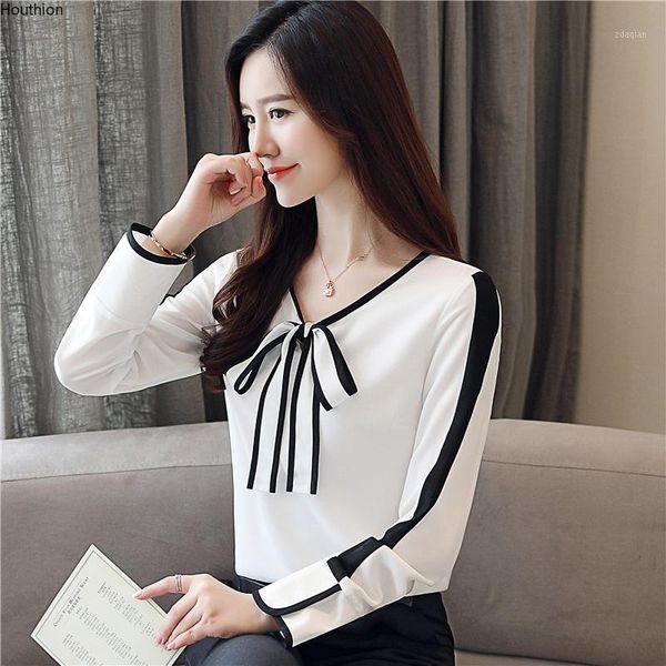 women's blouses & shirts silk long sleeve korean summer blouse full bow v-neck chiffon shirt fashion solid casual houthion, White
women's blouses & shirts silk long sleeve korean summer blouse full bow v-neck chiffon shirt fashion solid casual houthion, White
