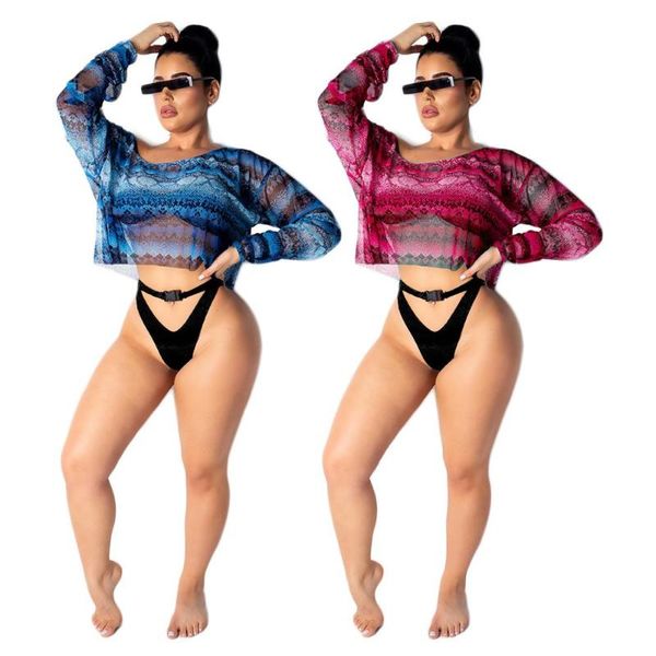 women's t-shirt crop snake mesh printed female summer casual lumbar belly semi-transparent nightclub beach shirt long sleeve, White
women's t-shirt crop snake mesh printed female summer casual lumbar belly semi-transparent nightclub beach shirt long sleeve, White