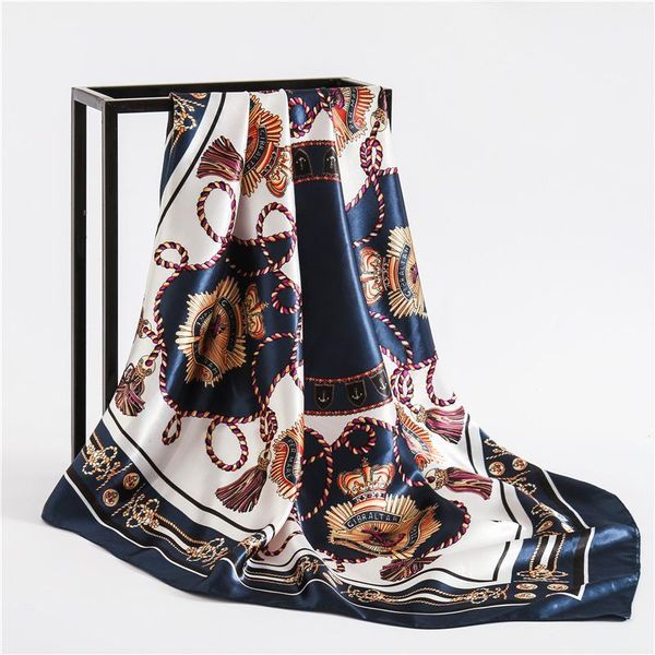 scarves retro ladies silk scarf bandana fashion women chain printed hijab female square head wraps, Blue;gray
scarves retro ladies silk scarf bandana fashion women chain printed hijab female square head wraps, Blue;gray