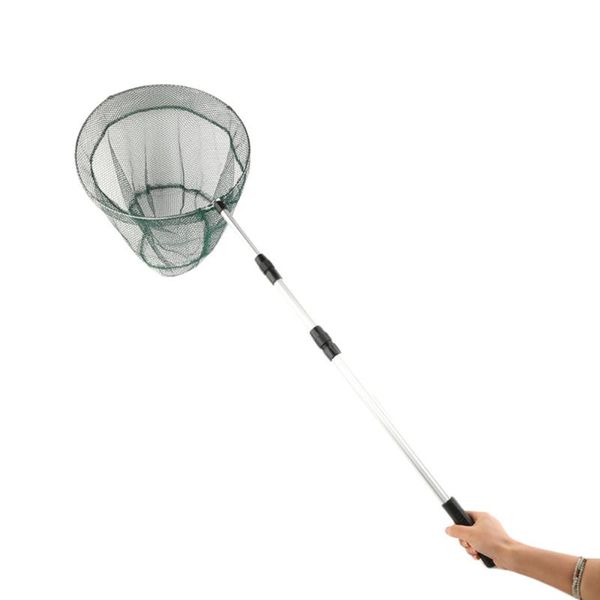 round frame folding fishing landing net aluminum 3 section extending pole handle tackle equipment accessory accessories 
round frame folding fishing landing net aluminum 3 section extending pole handle tackle equipment accessory accessories