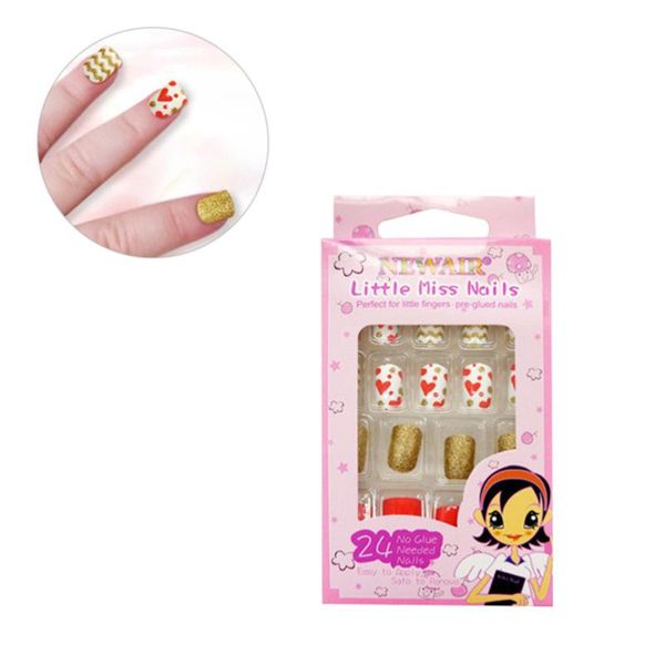 false nails 1 pack 24pcs creative diy full cover nail fake artificial tips cartoon design for children kids, Red;gold
false nails 1 pack 24pcs creative diy full cover nail fake artificial tips cartoon design for children kids, Red;gold