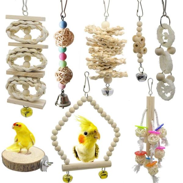 other bird supplies 8pcs parrot toys wooden swing chew bites bell hanging toy cage accessories for parakeets cockatiels pet
other bird supplies 8pcs parrot toys wooden swing chew bites bell hanging toy cage accessories for parakeets cockatiels pet