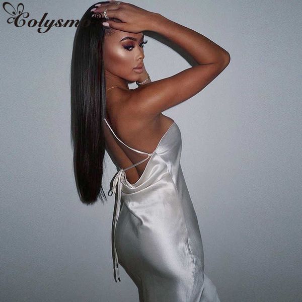 colysmo summer dress women one shoulder backless beach party long white chic back tie up elegant midi 210527, Black;gray
colysmo summer dress women one shoulder backless beach party long white chic back tie up elegant midi 210527, Black;gray