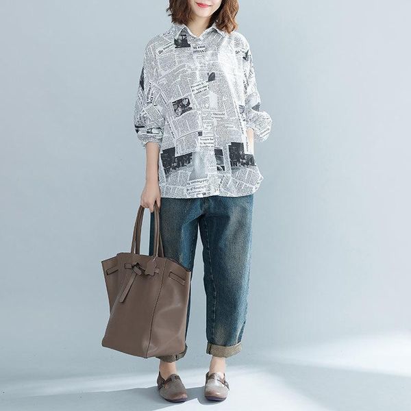 women's blouses & shirts buykud spring autumn cotton and polyester shirt casual women long batwing sleeve printing turn-down collar mid, White
women's blouses & shirts buykud spring autumn cotton and polyester shirt casual women long batwing sleeve printing turn-down collar mid, White