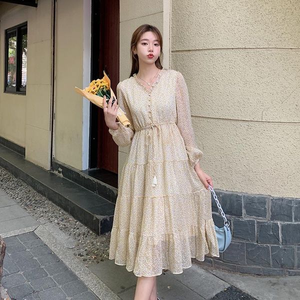 casual dresses 9501# yellow floral dress women's v-neck gentle wind bandage long sleeve waist a-line skirt, Black;gray
casual dresses 9501# yellow floral dress women's v-neck gentle wind bandage long sleeve waist a-line skirt, Black;gray