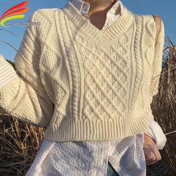 autumn winter woman sweaters v-neck knitting 3 colors women pullovers fashionable casual wild long sleeve crop women's, White;black
autumn winter woman sweaters v-neck knitting 3 colors women pullovers fashionable casual wild long sleeve crop women's, White;black