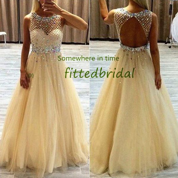 glitter exquisite yellow prom dresses sleeveless formal beaded backless evening dress robes de mariée, Black
glitter exquisite yellow prom dresses sleeveless formal beaded backless evening dress robes de mariée, Black