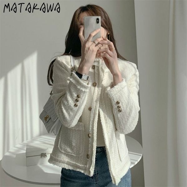 matakawa women's korean temperament small fragrance coat retro slim casual short invierno mujer chaqueta 211014, Black;brown
matakawa women's korean temperament small fragrance coat retro slim casual short invierno mujer chaqueta 211014, Black;brown