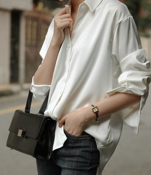 women's blouses & shirts women casual basic spring autumn blouse loose shirt long sleeve buttons plus size s~3xl, White
women's blouses & shirts women casual basic spring autumn blouse loose shirt long sleeve buttons plus size s~3xl, White