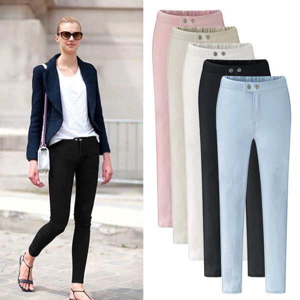 women's pants & capris autumn slim solid color outer wear trousers stretch legging pencil, Black;white
women's pants & capris autumn slim solid color outer wear trousers stretch legging pencil, Black;white