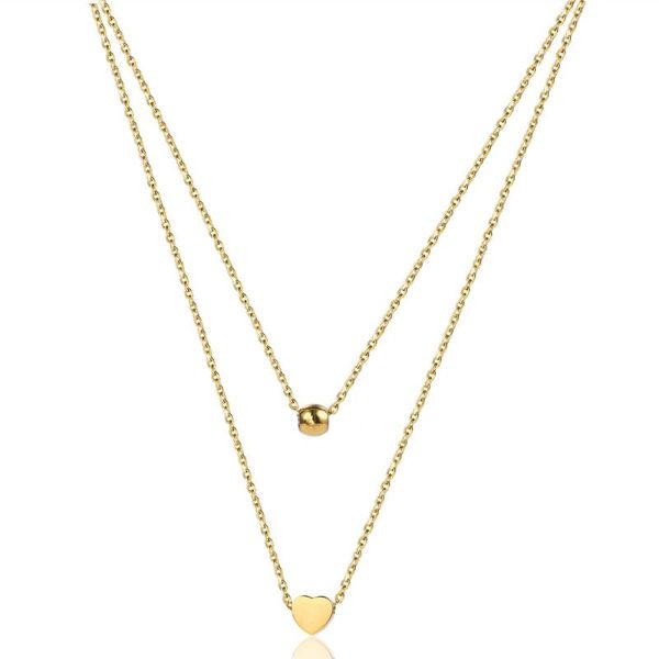 chains stainless steel delicate gold heart round bead pendant necklace women fashion jewelry gift for him, Silver
chains stainless steel delicate gold heart round bead pendant necklace women fashion jewelry gift for him, Silver