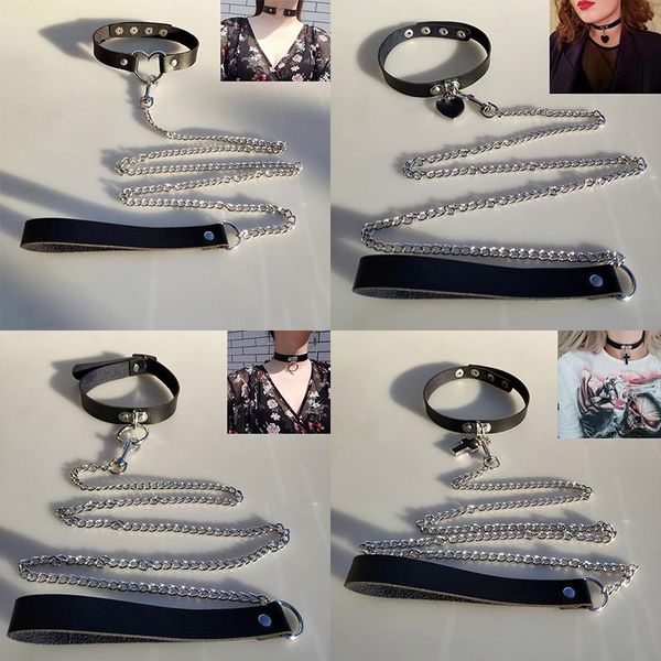 punk choker traction rope collar pu leather bondage cosplay goth jewelry women gothic heart necklace love harajuku chokers, Golden;silver
punk choker traction rope collar pu leather bondage cosplay goth jewelry women gothic heart necklace love harajuku chokers, Golden;silver