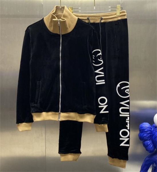 ladies loose tracksuits velvet trousers two-piece zipper cardigan sportswear stitching letters casual black autumn and winter suit 512, White
ladies loose tracksuits velvet trousers two-piece zipper cardigan sportswear stitching letters casual black autumn and winter suit 512, White