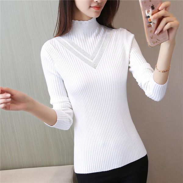 women's sweaters 2021 cashmere sweater deep v hollow out turtleneck pullover knitted long sleeve casual wool jumper, White;black
women's sweaters 2021 cashmere sweater deep v hollow out turtleneck pullover knitted long sleeve casual wool jumper, White;black