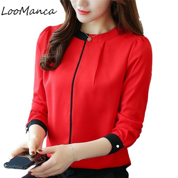 women's blouses & shirts 2021 fashion shirt full sleeve red white blouse stand collar ol office ladies work wear blusas femininas top
women's blouses & shirts 2021 fashion shirt full sleeve red white blouse stand collar ol office ladies work wear blusas femininas top