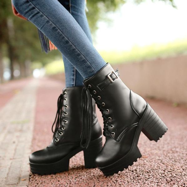 boots white lace up ankle for women 2021 round toe chunky high heels platform leather winter black goth motorcycle botas
boots white lace up ankle for women 2021 round toe chunky high heels platform leather winter black goth motorcycle botas