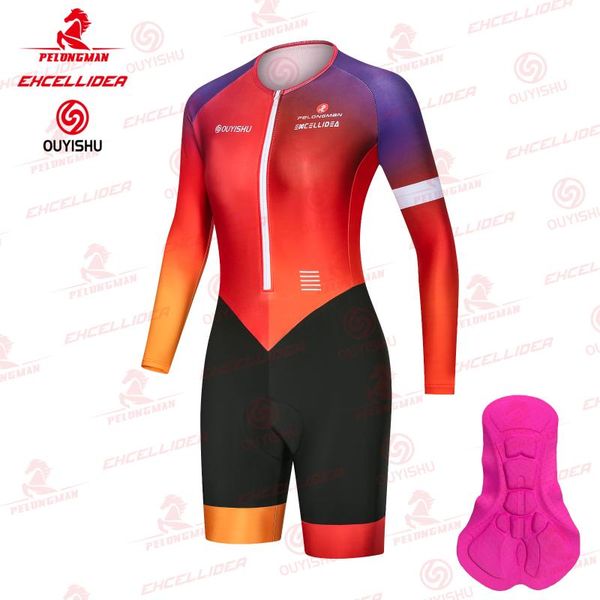 racing sets 2021 triathlon set women's cycling jersey one piece jumpsuit short sleeve ciclismo female sponge pad skinsuit, Black;blue
racing sets 2021 triathlon set women's cycling jersey one piece jumpsuit short sleeve ciclismo female sponge pad skinsuit, Black;blue