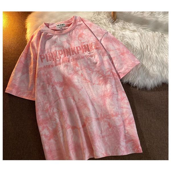 women's t-shirt women short sleeve t-shirts letter embroidery tie dye hip hop loose oversize korean style all-match simple chic o-neck, White
women's t-shirt women short sleeve t-shirts letter embroidery tie dye hip hop loose oversize korean style all-match simple chic o-neck, White