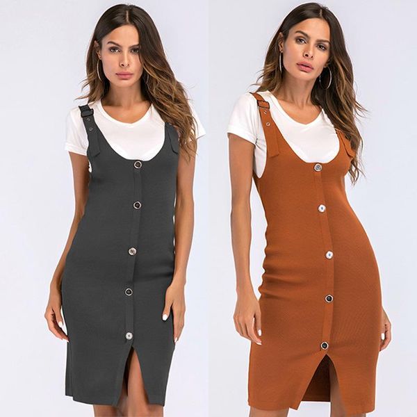 party dresses 2021women's solid color knitted patchwork dress vest suspender split buttock skirt, White;black
party dresses 2021women's solid color knitted patchwork dress vest suspender split buttock skirt, White;black
