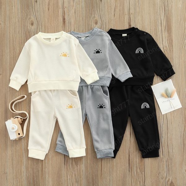 2pcs toddle baby clothing set autumn spring boys girls casual sun/rainbow print long sleeve +pants tracksuit, White
2pcs toddle baby clothing set autumn spring boys girls casual sun/rainbow print long sleeve +pants tracksuit, White