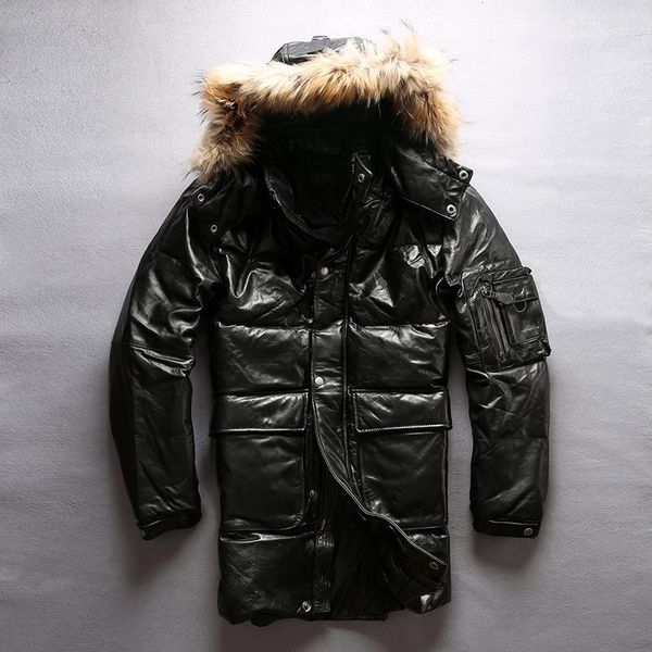 men's 2021 black genuine leather down jacket cowleather hat detachable hooded pilot jackets cold warm winter russia coats & faux
men's 2021 black genuine leather down jacket cowleather hat detachable hooded pilot jackets cold warm winter russia coats & faux