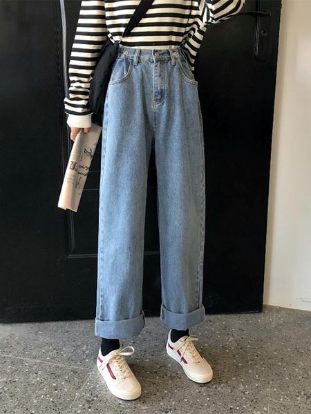 women's jeans high waisted mom casyal loose boyfriend for women korean denim plus size pants, Blue
women's jeans high waisted mom casyal loose boyfriend for women korean denim plus size pants, Blue