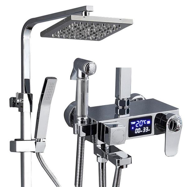 bathroom shower sets luxury chrome thermostatic faucets brass bathtub faucet mixer tap wall mounted intelligent digital screen
bathroom shower sets luxury chrome thermostatic faucets brass bathtub faucet mixer tap wall mounted intelligent digital screen