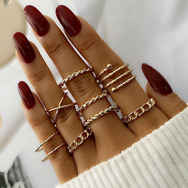 8pcs bohemian cross hollow chain knuckle joint ring set female retro twisted circle finger ring set female jewelry gift, Golden;silver
8pcs bohemian cross hollow chain knuckle joint ring set female retro twisted circle finger ring set female jewelry gift, Golden;silver