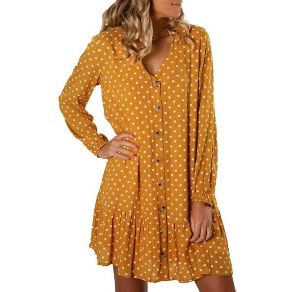 casual dresses cotton slim one-piece dress fashion printed dot button summer and autumn for womens vestidos 2021, Black;gray
casual dresses cotton slim one-piece dress fashion printed dot button summer and autumn for womens vestidos 2021, Black;gray