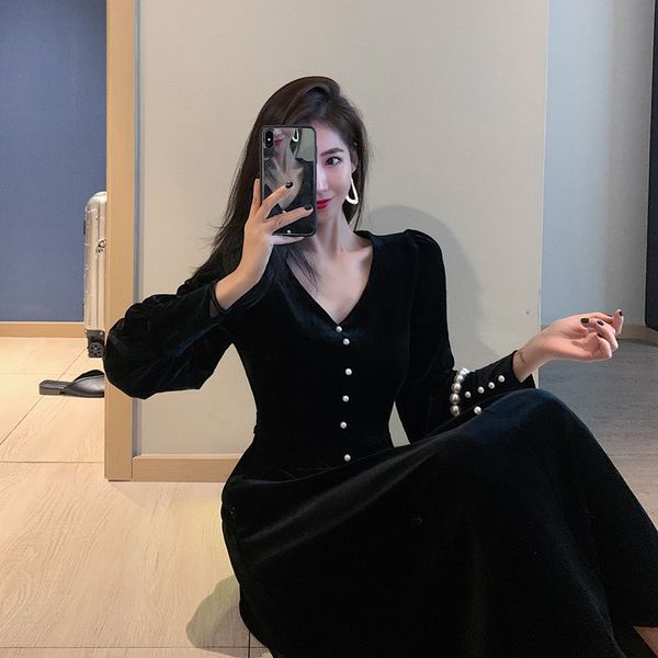 elegant veet dress solid long sleeve party women slim fit button autumn fashion gothic bla elbise vestidos mujer femme, Red
elegant veet dress solid long sleeve party women slim fit button autumn fashion gothic bla elbise vestidos mujer femme, Red