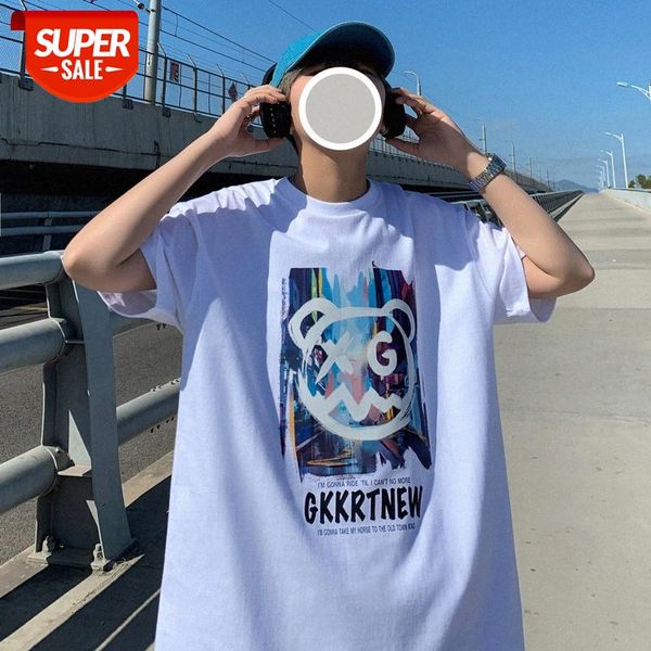 short-sleeved t-shirt men's loose half-sleeved hong kong style casual all-match printed #s67v, White;black
short-sleeved t-shirt men's loose half-sleeved hong kong style casual all-match printed #s67v, White;black
