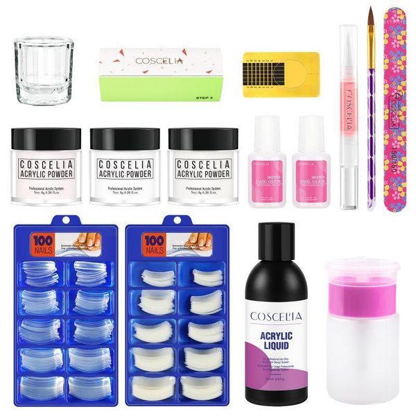 acrylic nail kit art set pink clear white powder with liquid gel manicure for extension tools set1
acrylic nail kit art set pink clear white powder with liquid gel manicure for extension tools set1
