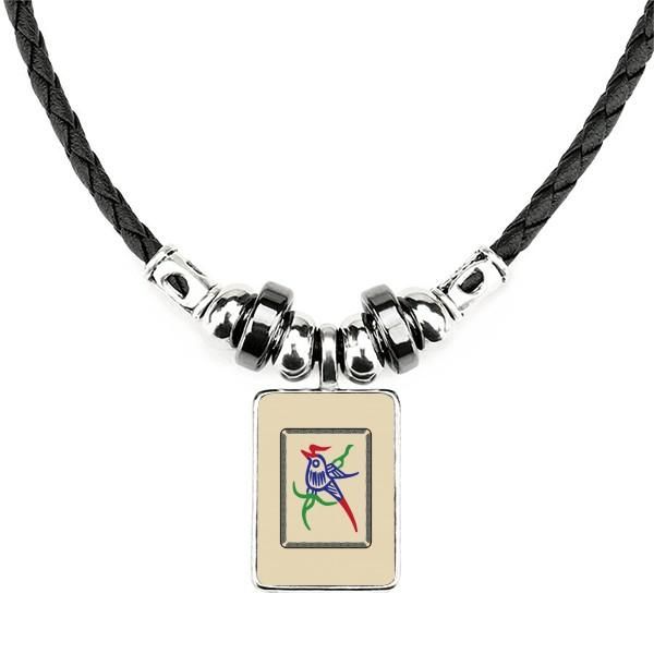 pendant necklaces mahjong bamboo bar 1 tiles pattern necklace handmade leather rope, Silver
pendant necklaces mahjong bamboo bar 1 tiles pattern necklace handmade leather rope, Silver