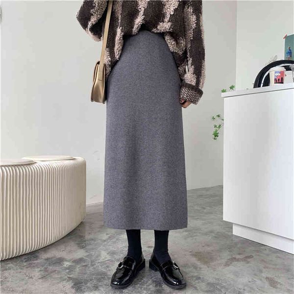 autumn winter high waist vintage solid knitted skirt female ol elegant fashion package hip long skirts womens 4 color 210421, Black
autumn winter high waist vintage solid knitted skirt female ol elegant fashion package hip long skirts womens 4 color 210421, Black