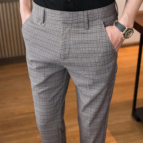 men's suits & blazers 2021 spring business casual pants korean version nine fashion man plaid trousers men high-quality social slim sui, White;black
men's suits & blazers 2021 spring business casual pants korean version nine fashion man plaid trousers men high-quality social slim sui, White;black