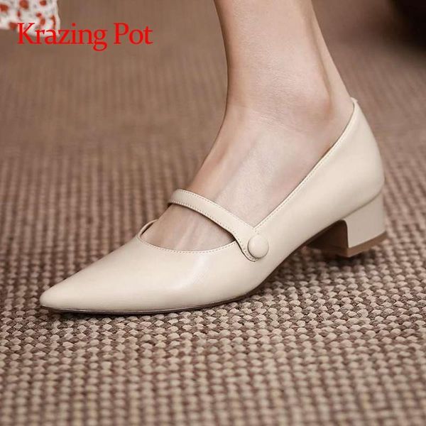 krazing pot full grain leather brand shoes pointed toe med heel korean street simple style modern women pumps l03 dress, Black
krazing pot full grain leather brand shoes pointed toe med heel korean street simple style modern women pumps l03 dress, Black
