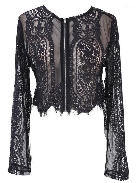 women's blouses & shirts fashion women slim lace flore shirt crop long sleeve blouse size s-xl, White 
women's blouses & shirts fashion women slim lace flore shirt crop long sleeve blouse size s-xl, White