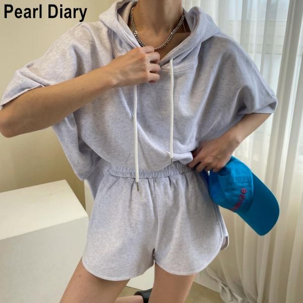 women's tracksuits korean outfits summer short sleeve hooded thin loose high waist sports shorts sets casual 2 piece set women, Gray
women's tracksuits korean outfits summer short sleeve hooded thin loose high waist sports shorts sets casual 2 piece set women, Gray