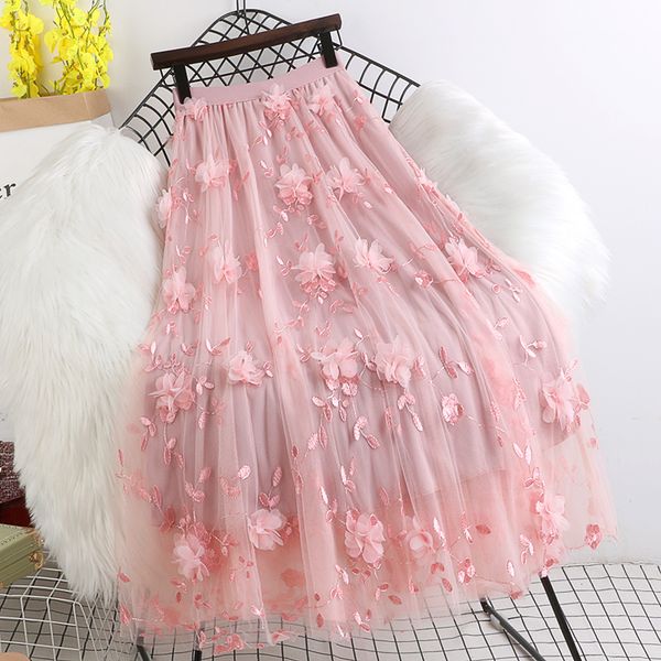 summer women midi skirt gauze embroidery flower lady sweet knee length mesh skirts 2021 female casual streetwear bottoms, Black;gray
summer women midi skirt gauze embroidery flower lady sweet knee length mesh skirts 2021 female casual streetwear bottoms, Black;gray