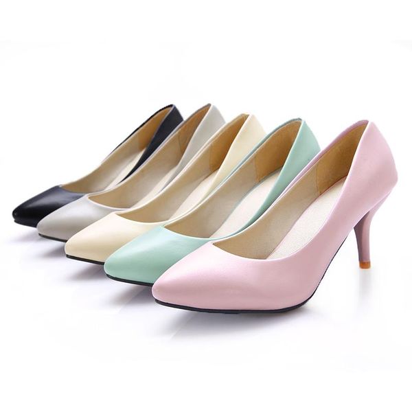 big size 31-46 2021 spring & autumn fashion women solid pointed toe thin med heels pumps 5 colors dress shoes, Black
big size 31-46 2021 spring & autumn fashion women solid pointed toe thin med heels pumps 5 colors dress shoes, Black