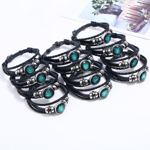 charm bracelets 12 zodiac constellation snap charms bracelet punk vintage design men leather jewelry homme, Golden;silver
charm bracelets 12 zodiac constellation snap charms bracelet punk vintage design men leather jewelry homme, Golden;silver