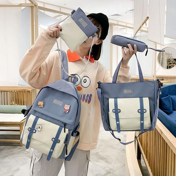 school for girl women bags backpack 4pcs sets casual student kawaii canvas cute college ladies badge shoulder
school for girl women bags backpack 4pcs sets casual student kawaii canvas cute college ladies badge shoulder